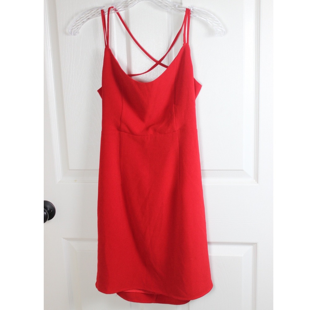 TOBI‎ Red Crisscross Back Spaghetti Strap Mini Dress M/M